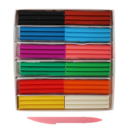 Soft plasticine (wax), 12 colors, 180 g, "crumb", with a stack-12