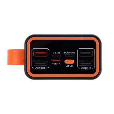External battery YM-653, 30,000 mAh, 66 W, 4USB, 3TYPE-C, lantern, fast charging, black-5