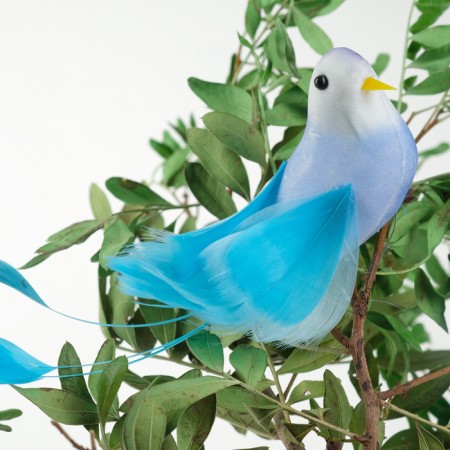 Bird for decor and floristry, on wire, mix, plastic, 1 pc., 8 x 8 cm-4