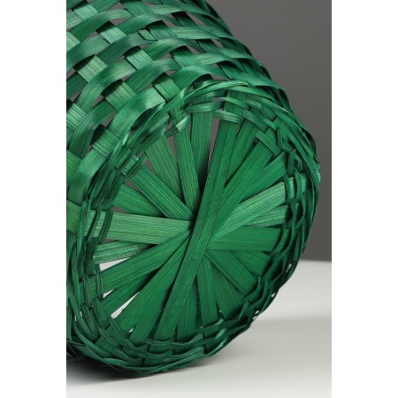 Wicker basket 20 x 20 x 9 cm, handle h = 25 cm, green-6
