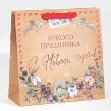 Craft square “Bright holiday”, 30 x 30 x 12 cm, New Year
