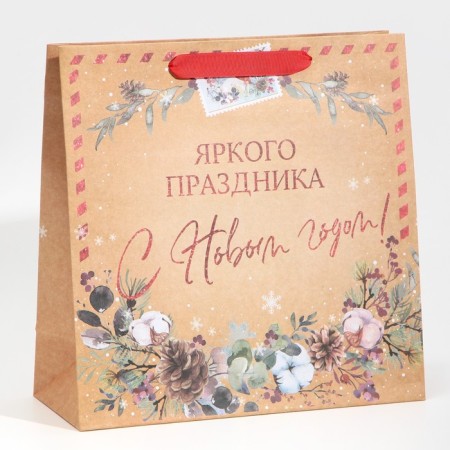 Craft square “Bright holiday”, 30 x 30 x 12 cm, New Year
