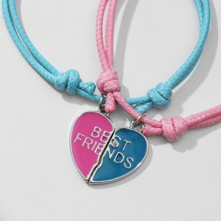 Bracelets "Demetrons" best friends, pink-blue color, 7 cm-1
