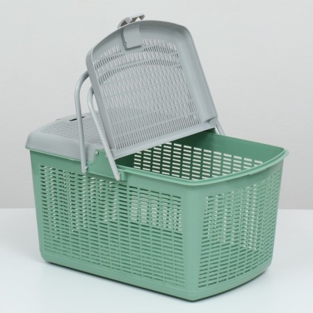 Basket 47x36x27.5 cm, olive-2