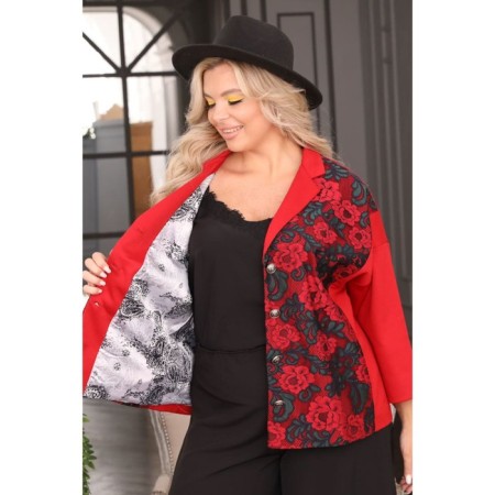 Female jacket, size 52, red color-15