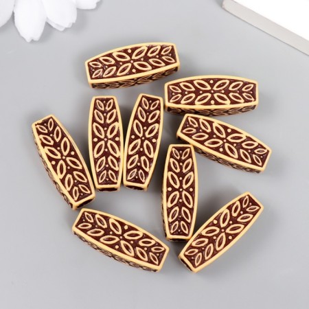 Beads for creativity plastic "Ethno. Leaves" set of 20 g 1.1x1.1x3 cm-2