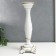 Polystone candlestick for 1 candle "lush sheet" white 26.5x9x9 cm