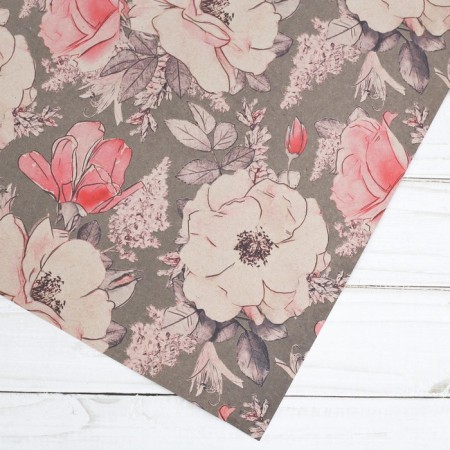 Package Crafts "Flowers on gray", 50 x 70 cm-1