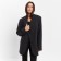 Women's jacket with a cut on the back mist size s-m, black color
