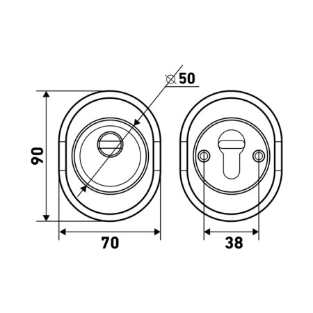 Decorative lining Bulat BND 01.04, for a cylinder mechanism, chrome-2