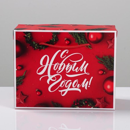 Package - Korobok "Happiness in the New Year!", 23 x18 x11 cm, New Year-3