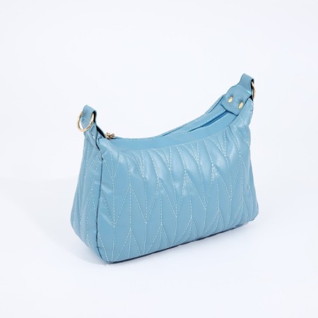 Bag Cross-Bodi with a zipper, blue color-3