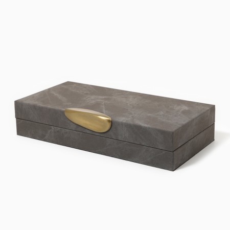 The casket for jewelry "gray marble" eco -leather, set 2 pcs.-3