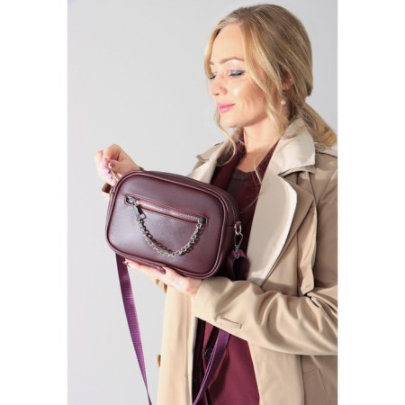 Cross-Bodi bag, lightning department, 2 outer pockets, burgundy color-3