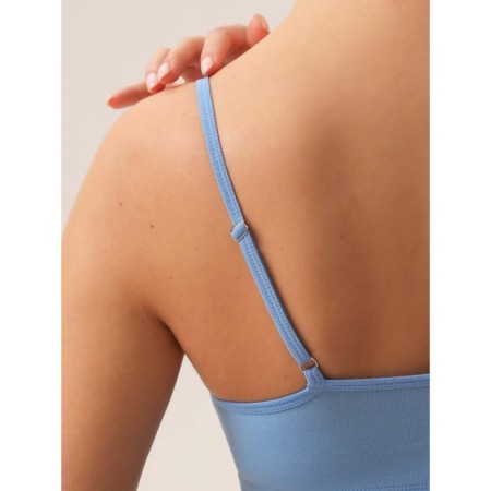 Female top on thin adjustable straps Mirey, size 48, blue color-3