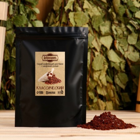 Coffee scrub for the body "Classic" with sea salt 100 grams of Dobroparov