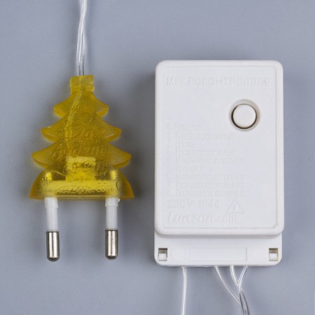 Garland “thread” 4 m with nozzles “ball with ornament”, ip20, transparent thread, 20 LED, glow warm white, 8 modes, 220 V-4