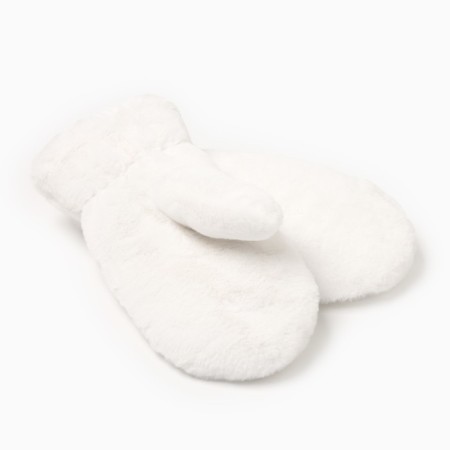 Women's mittens minku, milk color, 26 cm-1