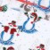 Gift bag "Snow Snowmen", p. 45 × 35 cm, organza