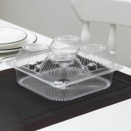 A plastic disposable container with an insoluble IP-2 lid, for confectionery, 150 ml, 18.6 × 8.1 cm, the color is transparent-4