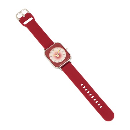 Women's watch, D-2 cm, silicone strap L-25 cm, red-2