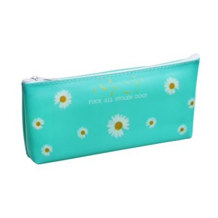 School Penal on the zipper "Chamomile", turquoise