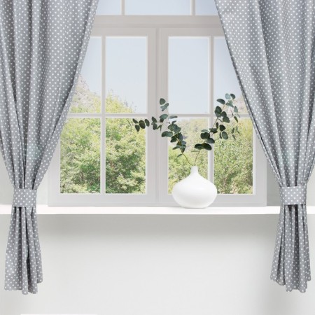 Curtains for the kitchen Ethel "Stars" 149x180 cm - 2 pcs, grabbing - 2 pcs, 80% HL, 20% PE