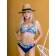 Female bathing suit, size 46, blue, yellow color