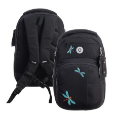 Youth backpack 43 x 27.5 x 16 cm, Grizzly, ergonomic back, laptop compartment, black