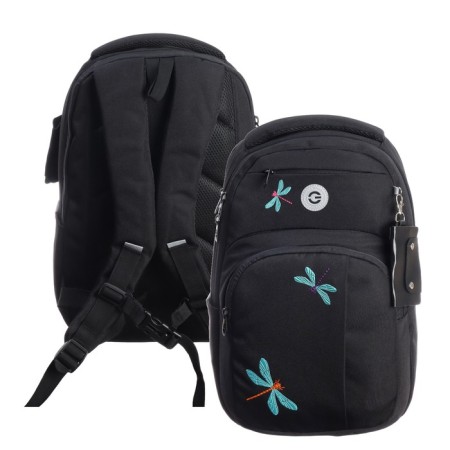 Youth backpack 43 x 27.5 x 16 cm, Grizzly, ergonomic back, laptop compartment, black