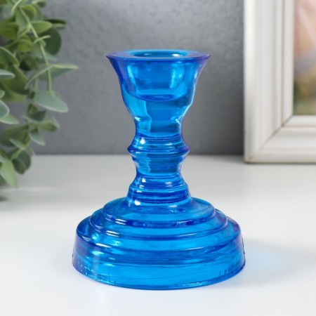 Christophf-3 candlestick Blue 10.5x8.5 cm-1
