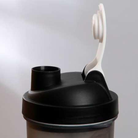 Sports shaker "Sport? Or maybe not? ", Black, with a bowl for protein, 500 ml-6