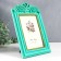 Photo frame Polystone 10x15 cm "Balt and roses" turquoise with gold, rectangular 23x15 cm