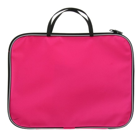 Folder with handles Textile A4, 350 x 270 x 20 mm, calligrata "Office", nylon 600D, two -color Kant, pink-1