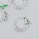 Decor for creativity metal, enamel "Vetochka with vines" silver 0.3x2.1x2.3 cm