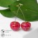 Earrings plastic "Berry" Cherry, red color in gold