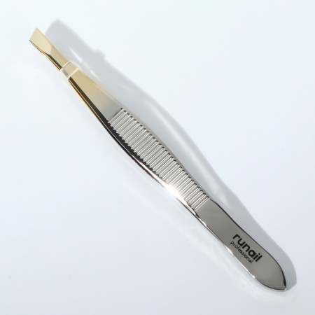 Pinzet beast, wide, 9 cm, silver/golden color, RU-0142-4