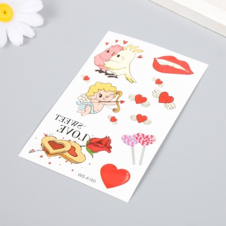 Tattoo on the body color "Romance for two" 12x7.5 cm-1