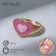 Amore ring heart, pink in gold, dimensionless