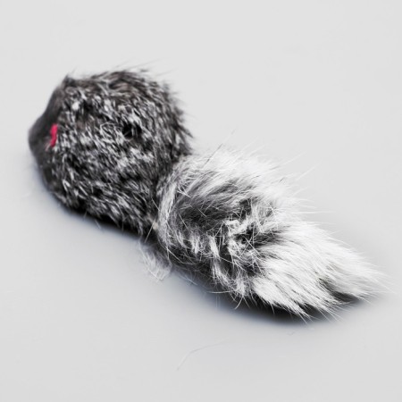 Natural fur mouse, 5 cm, gray-2