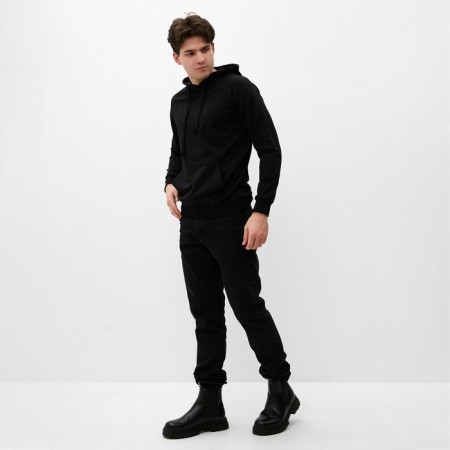 Men's sweatshirt with a hood Mist Men’s Casual Size 52, black-1