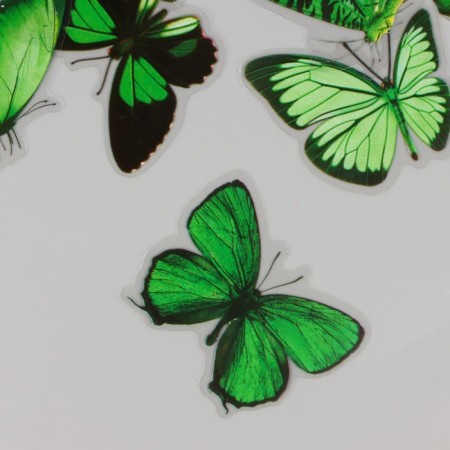 PVC stickers "Green butterflies" set 40 pcs 8x7 cm-1