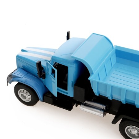 Metal truck "dump truck", inertial, blue color-3