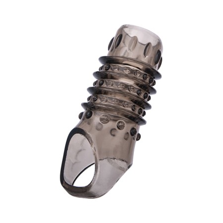 Toyfa Xlover nozzle to increase size, TPE, black transparent, 7.5 cm