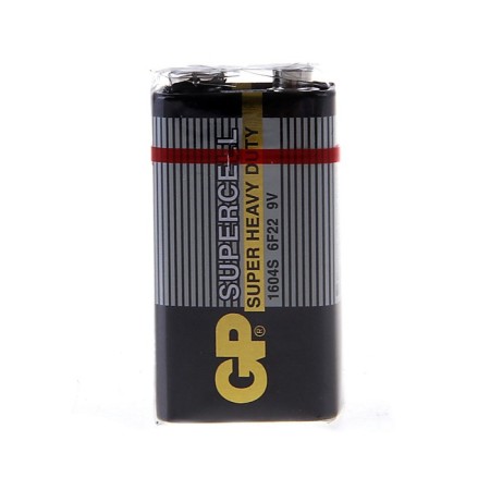 Salt battery GP Supercell Super Heavy Duty, 6F22-1S, 9V, Crohn, Spike, 1 pc.