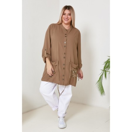 Women's tunic, size 66, khaki color-2