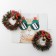 New Year! Earrings "New Year" wreath with a bell, colored in gold