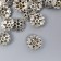 Decor hat for beads "Flower-Hall" silver 0.8x0.8 cm set 50 pcs