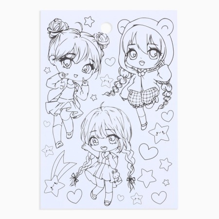 Paper stickers "anime", with coloring on the back, 11 x 15.5 cm-2