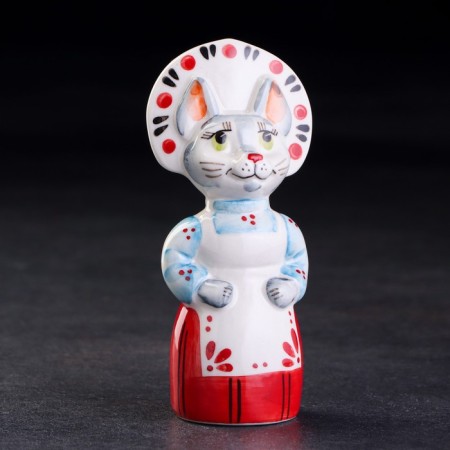 Porcelain figurine "cat in a kokoshnik", 12 cm
